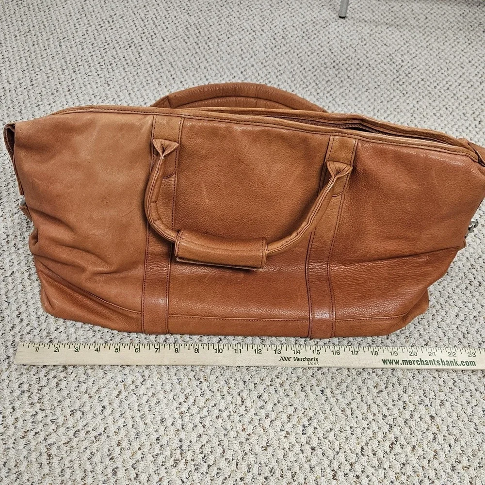 Promotional Canyon‎ Outback Leather Goods Golden Brown Leather Dufflel Travel